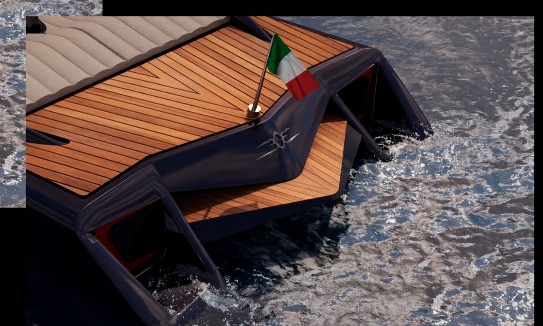 Poppa con spiaggetta in teak